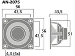 Vysokokvalitný hi-fi širokopásmový reproduktor Monacor AN-2075, 20 W, 8 Ohmov (6)