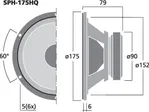 Vysokokvalitný hi-fi stredobasový reproduktor Monacor SPH-175HQ, 70 W, 8 Ohmov (2)