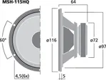 Vysokokvalitný hi-fi stredový reproduktor Monacor MSH-115HQ, 50 W, 8 Ohmov (2)