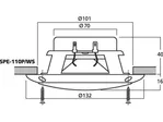 Zapustený reproduktor odolný voči poveternostným vplyvom Monacor SPE-110P/WS, 30 W, 4 Ohm, odolné voči teplu až do 120 ° C. (2)
