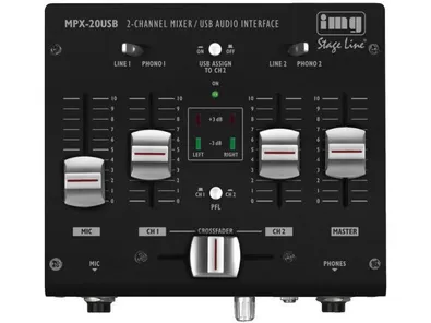 3-kanálový stereo DJ mixpult IMG MPX-20USB