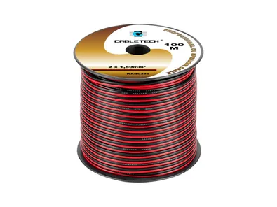 Kábel reproduktorový CABLETECH 2x 1,5mm CU čier-červ(100m)
