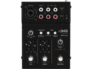 Miniatúrny zvukový mix IMG MMX-11USB, 2-kanálový