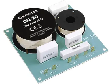 Reproduktorová výhybka Monacor DN-20, 2 pásmová, 8 Ohm, 300 W