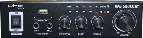 Zosilňovač LTC audio MFA-1200USB-BT-BL