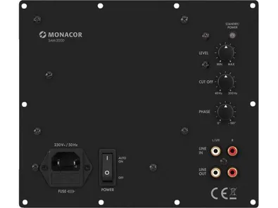 Zosilňovač Monacor SAM-200D, modul aktívneho subwoofera triedy D, 200 W, 4 Ohm