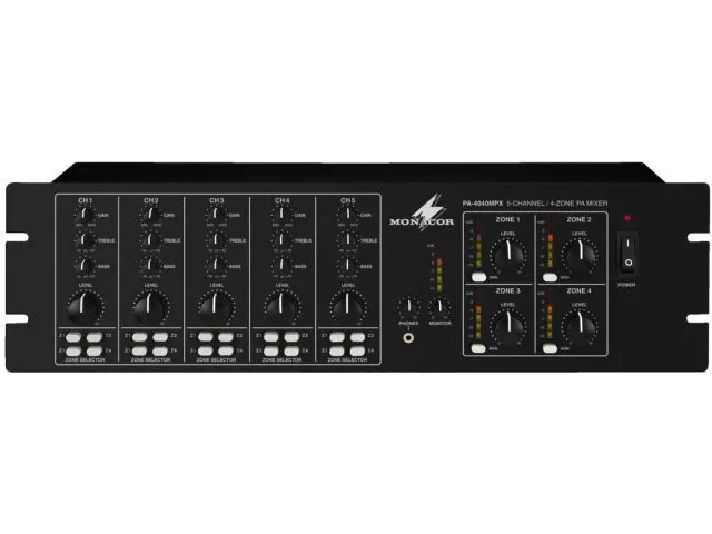 4-zónový mixér Monacor PA-4040MPX (1)