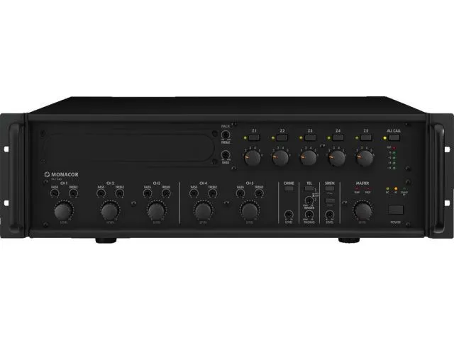 5-pásmový mono PA mixážny zosilňovač Monacor PA-1240, 240 W (1)