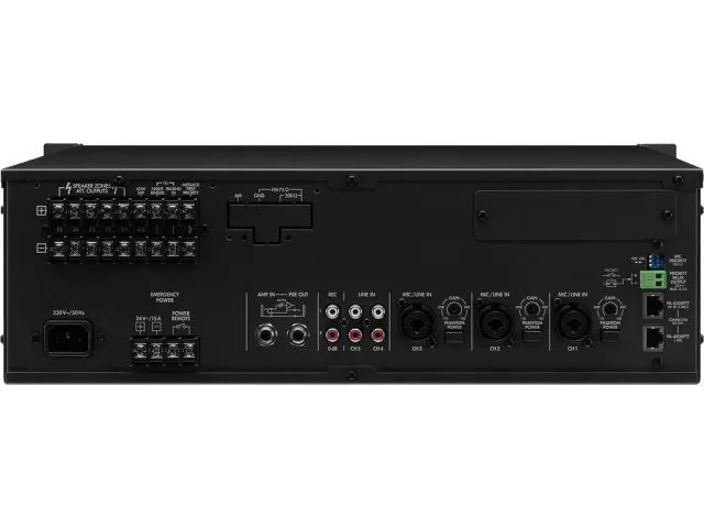 5-zónový mono PA mixážny zosilňovač Monacor PA-1120 (3)