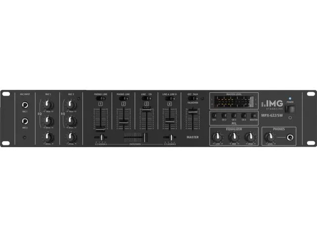6-kanálový stereofónny zvukový mixér Monacor MPX-622/SW (1)