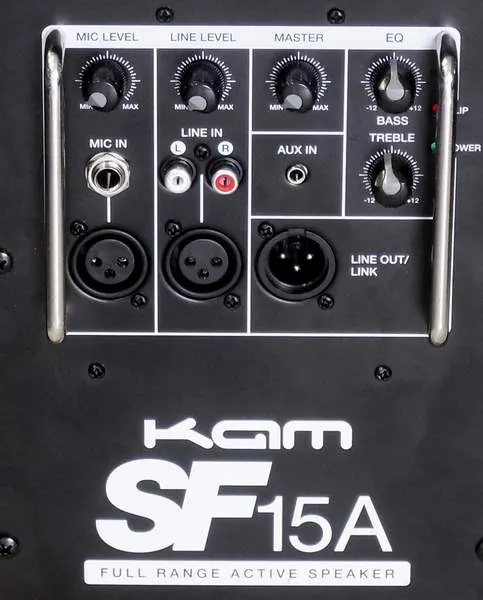 Aktívna plastová reproduktorová sústava KAM SF15A, 500 / 1000W (3)