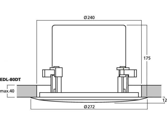 Aktívny dvojcestný zapustený stropný reproduktor s integrovaným modulom DANTE Monacor EDL-80DT (3)