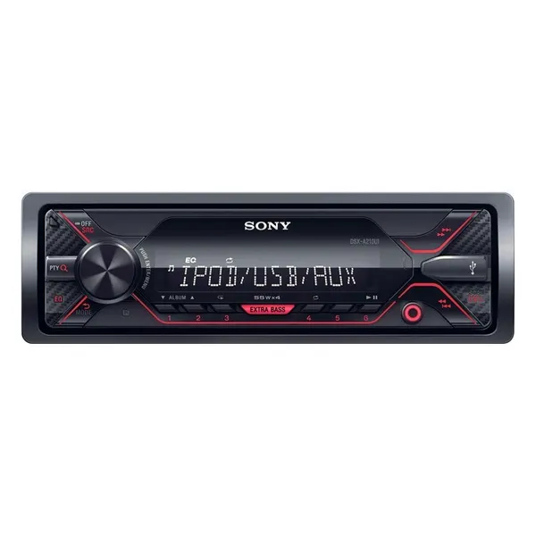 Autorádio SONY, 1DIN s USB, červené DSXA210UI.EUR (1)