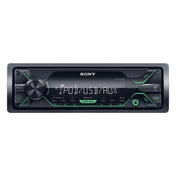 Autorádio SONY, 1DIN s USB, zelené DSXA212UI.EUR (1)