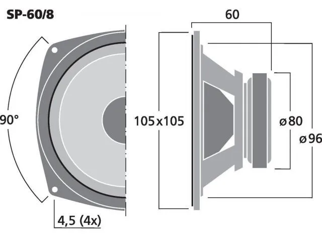 Basový reproduktor Monacor SP-60/4, 30 W, 4 Ohm (3)