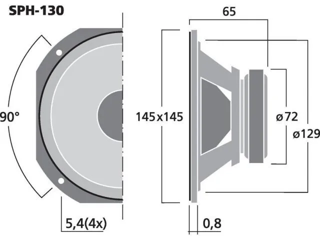 Basový reproduktor Monacor SPH-130, 80 W, 8 Ohm (3)