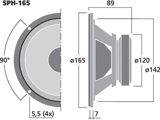 Basový reproduktor Monacor SPH-165, 100W, 8 Ohm (3)