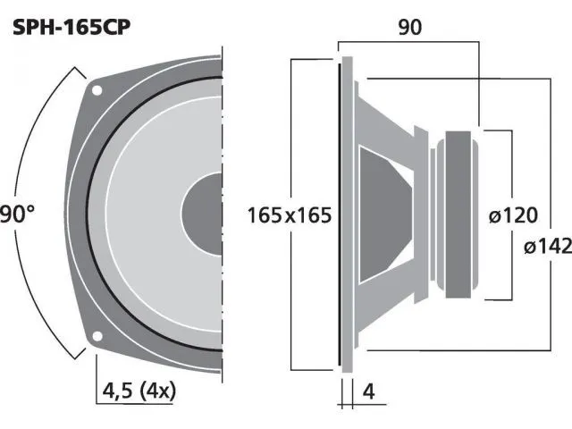 Basový reproduktor Monacor SPH-165CP, 120 W, 8 Ohm (3)