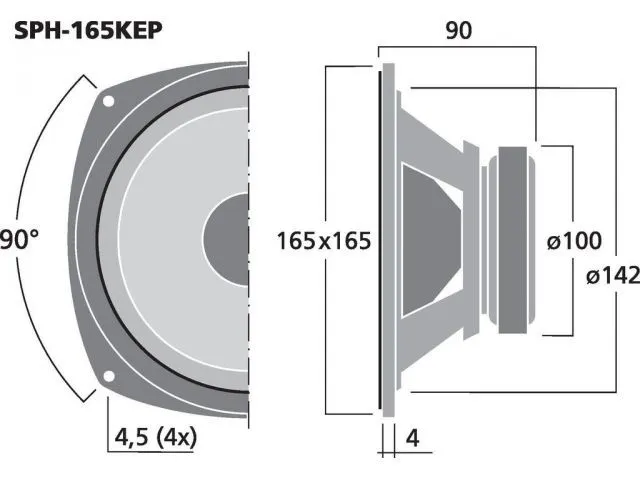 Basový reproduktor Monacor SPH-165KEP, 100 W, 8 Ohm (3)