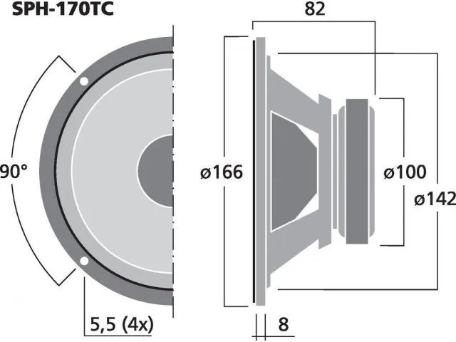 Basový reproduktor Monacor SPH-170TC, 2 x 60 W, 2 x 8 Ohm (3)