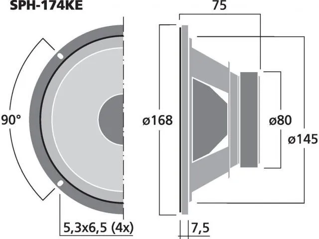 Basový reproduktor Monacor SPH-174KE, 100 W, 8 Ohm (2)