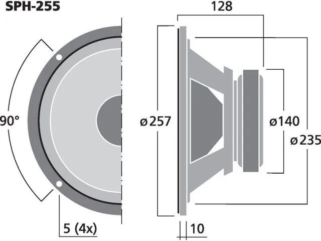 Basový reproduktor Monacor SPH-255,  60 W, 8 Ohm (3)