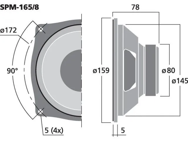 Basový reproduktor Monacor SPM-165/8, 60 W, 8 Ohm (3)