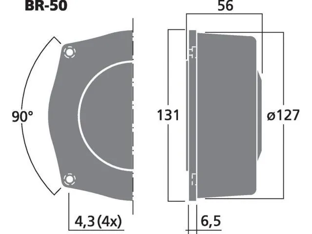 Basový vibračný reproduktor Monacor BR-50, 50 W 4 Ohm (2)