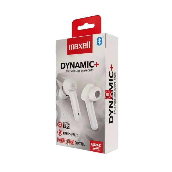 Bezdrôtové slúchadlá Maxell BT Dynamic+ 52043WH TWS, biele (2)