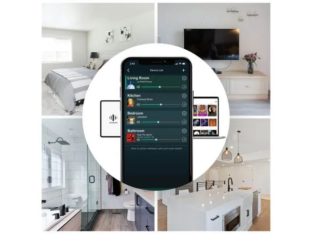 Bezdrôtový stereo zosilňovač Monacor A-50+, multi-room (4)