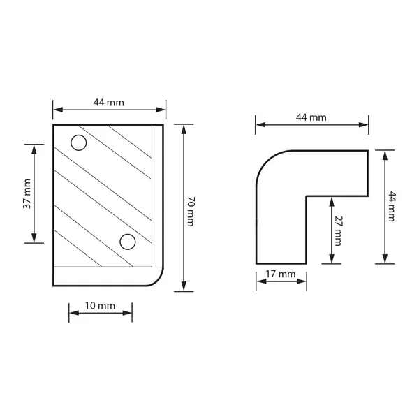Chránič rohov pre reproboxy MNC 70 x 44 x 44 mm (2)