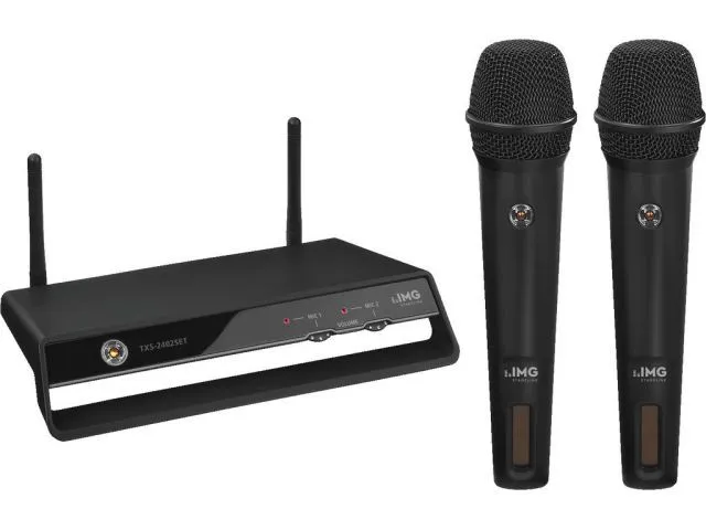 Digitálny bezdrôtový dvojkanálový mikrofónový systém PLL Monacor TXS-2402SET, 2,4 GHz (1)