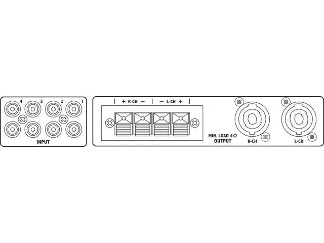 Digitálny stereo PA zosilňovač Monacor STA-200D (2)