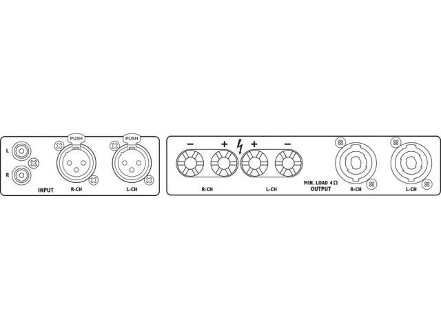 Digitálny stereo PA zosilňovač Monacor STA-800D (2)