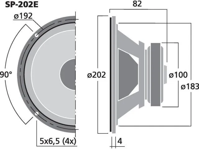 Hi-fi basový reproduktor Monacor SP-202E, 50 W, 4 Ohm  (3)