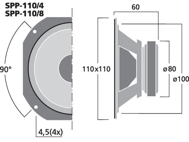 Hi-fi basový (stredobasový) reproduktor Monacor SPP-110/4, 30 W, 4 Ohm (3)