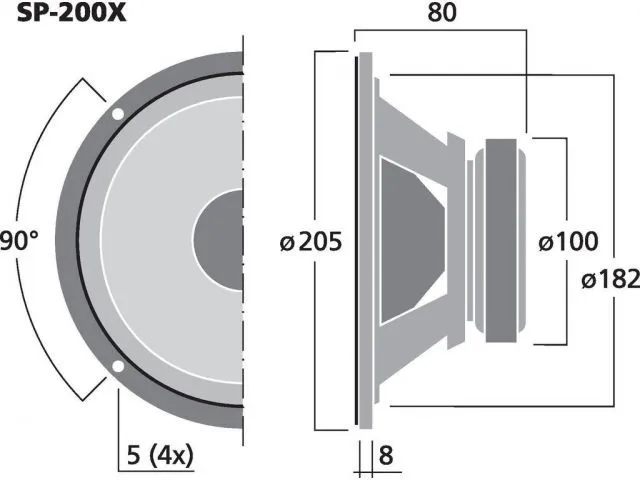 hi-fi širokopásmový reproduktor Monacor SP-200X, 35 W, 8 Ohmov (3)