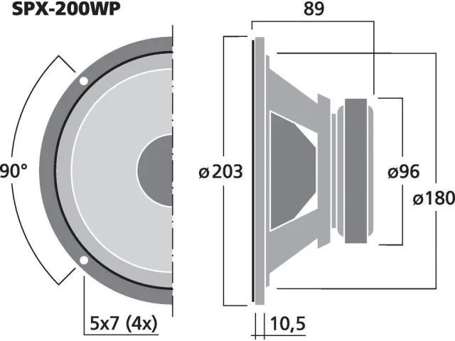 hi-fi širokopásmový reproduktor Monacor SPX-200WP, 50 W, 8 Ohmov (3)