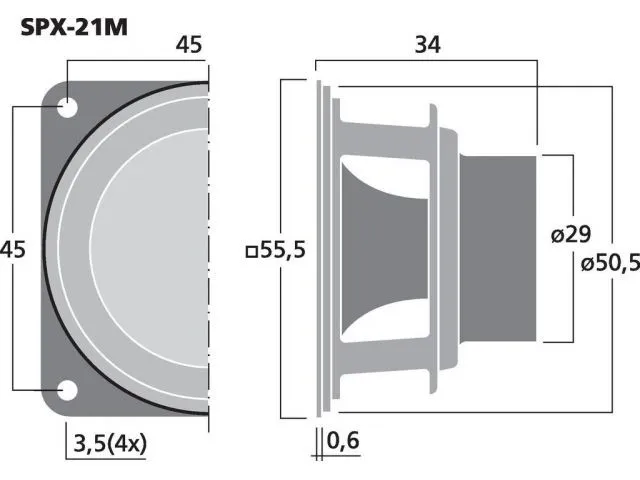 Hi-fi širokopásmový reproduktor MONACOR SPX-21M, 12 W, 4 Ohm (2)