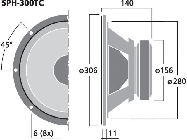 Hi-fi subwoofer Monacor SPH-300TC, 2 x 120 W, 2 x 8 Ohm (3)