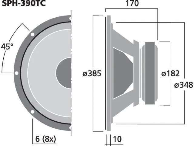 Hi-fi subwoofer Monacor SPH-390TC, 2 x 150 W, 2 x 8 Ohmov (3)