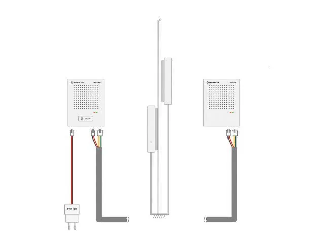 Interkom systém MONACOR TALKSAFE, štandardný, s 2 systémovými mikrofónovými stanicami (10)