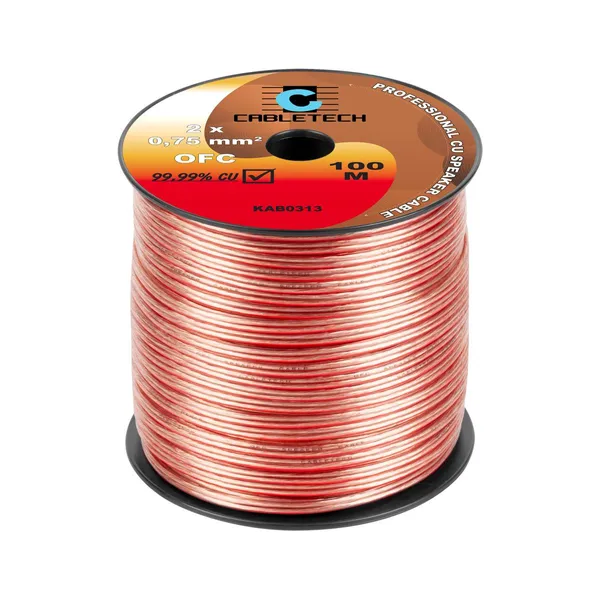 Kábel reproduktorový CABLETECH 2x 0,75mm OFC CU (100m) (1)
