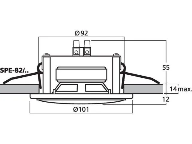 Malý zapustený reproduktor Monacor SPE-82/WS, 6 W, 4 Ohm (6)