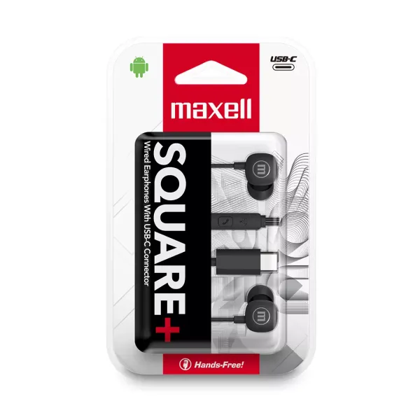 Maxell Square+ slúchadlá 52041BK Type-c,120 cm, čierne (2)
