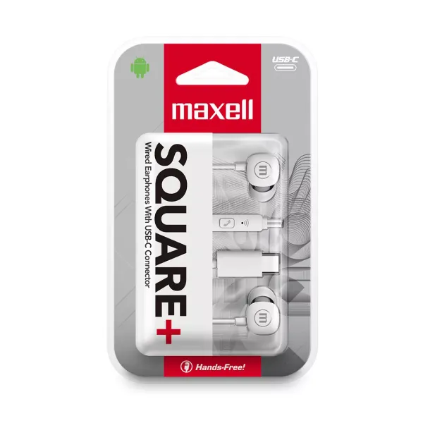 Maxell Square+ slúchadlá 52041WH Type-c, 120 cm, biele (2)