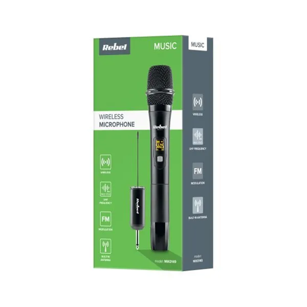 Mikrofón bezdrôtový REBEL UHF 802 (5)