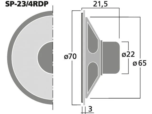 Miniatúrne reproduktory MONACOR SP-23/4RDP, 8 Ω (2)