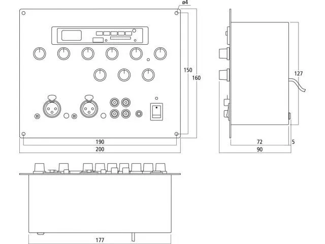 Mixpult s integrovaným MP3 prehrávačom Monacor MXT-52MP3 (2)