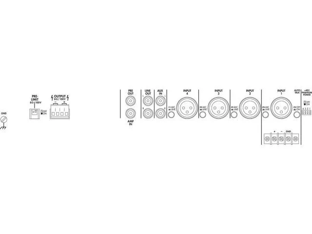 Mono PA mixážny  zosilňovač Monacor PA-928D, trieda D, 280 W (2)